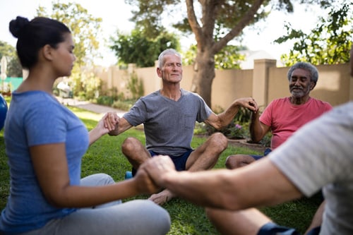 Meditação guiada em grupo